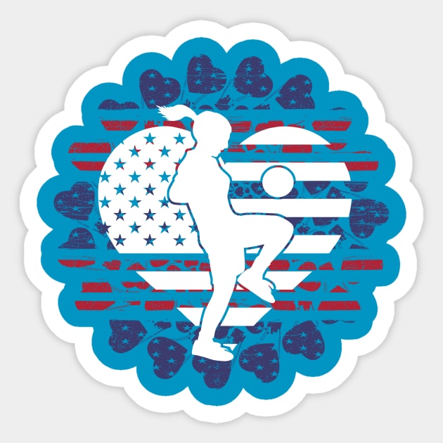 Soccer Player Girl Red White Blue Sticker by PersianFMts